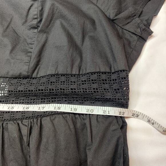 NWT Torrid Cotton Poplin Sheer Lace Waist Tie Back Tiered Midi Dress 3X Classic - Picture 16 of 16